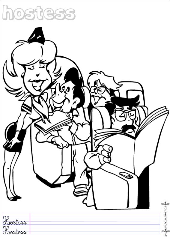 coloriage hotesse 1